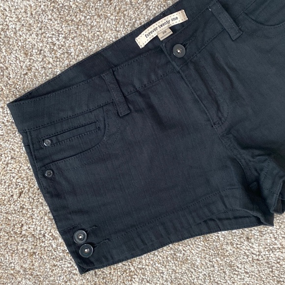 Forever 21 Black Denim Shorts - Picture 3 of 12